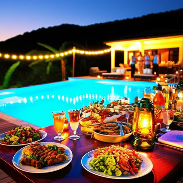 Layanan Catering BBQ Malam di Villa Private Pool.